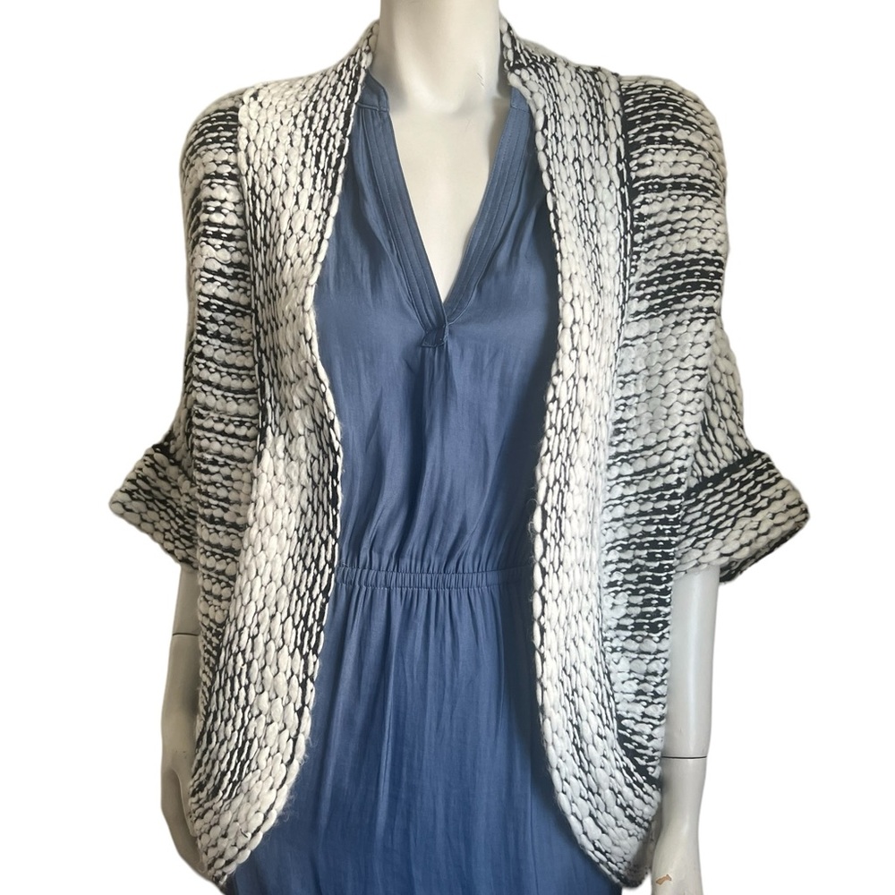 NWT Baciano Black White Open Front Cardigan Soft Size Small